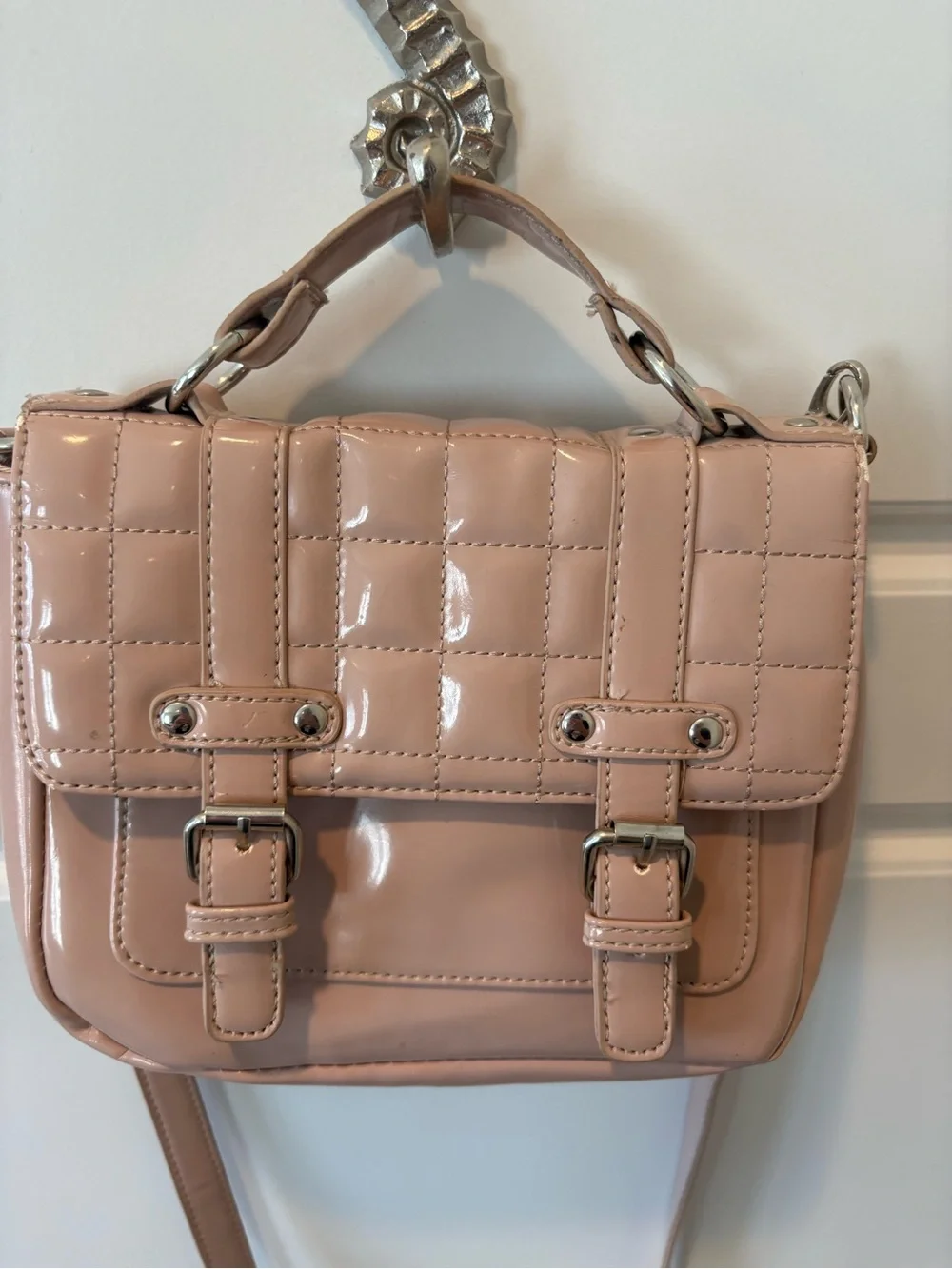 Pretty in Pink Patent Crossbody Purse by Poppie Jones